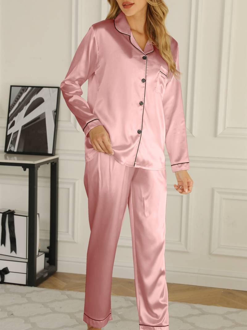 Amber- Luxe Satijnen Dames Pyjama Set