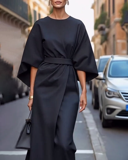 Elegante Midi-Jurk met Ceintuur