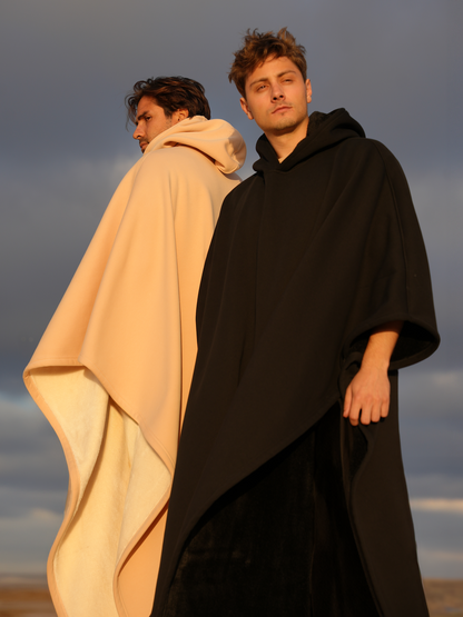 Luxe Fleece Poncho met Capuchon
