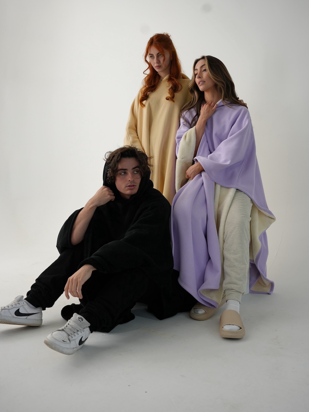 Luxe Fleece Poncho met Capuchon