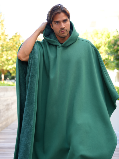 Luxe Fleece Poncho met Capuchon
