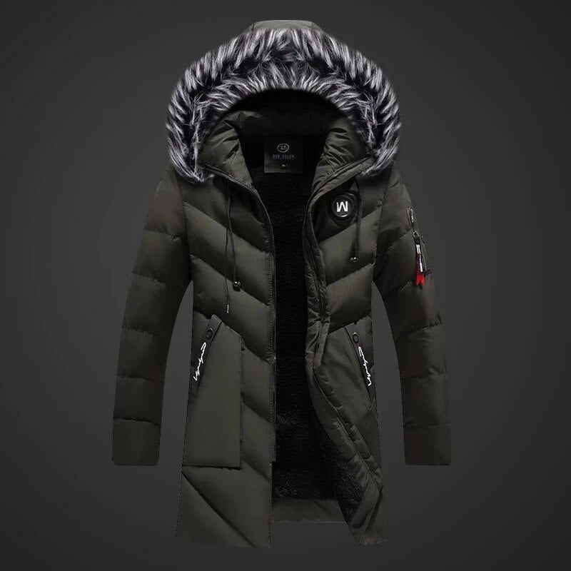 Heren Sherpa Gevoerde Lange Winterjas