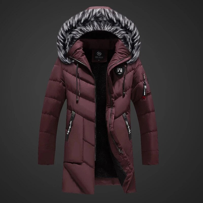 Heren Sherpa Gevoerde Lange Winterjas