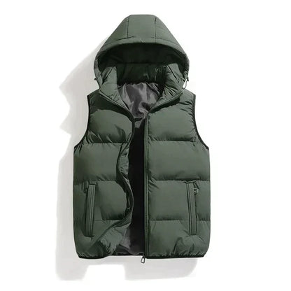 Heren Gewatteerde Bodywarmer met Capuchon