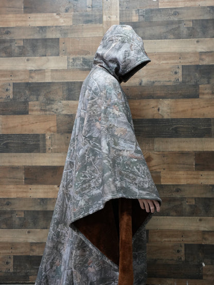Luxe Fleece Poncho met Capuchon
