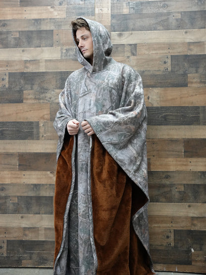 Luxe Fleece Poncho met Capuchon
