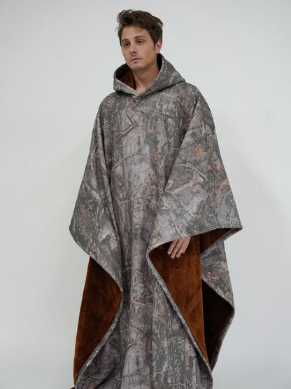 Luxe Fleece Poncho met Capuchon