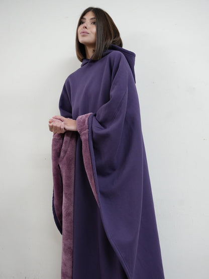 Luxe Fleece Poncho met Capuchon