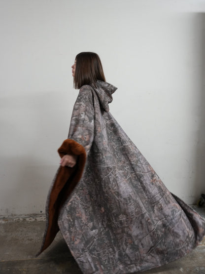 Luxe Fleece Poncho met Capuchon