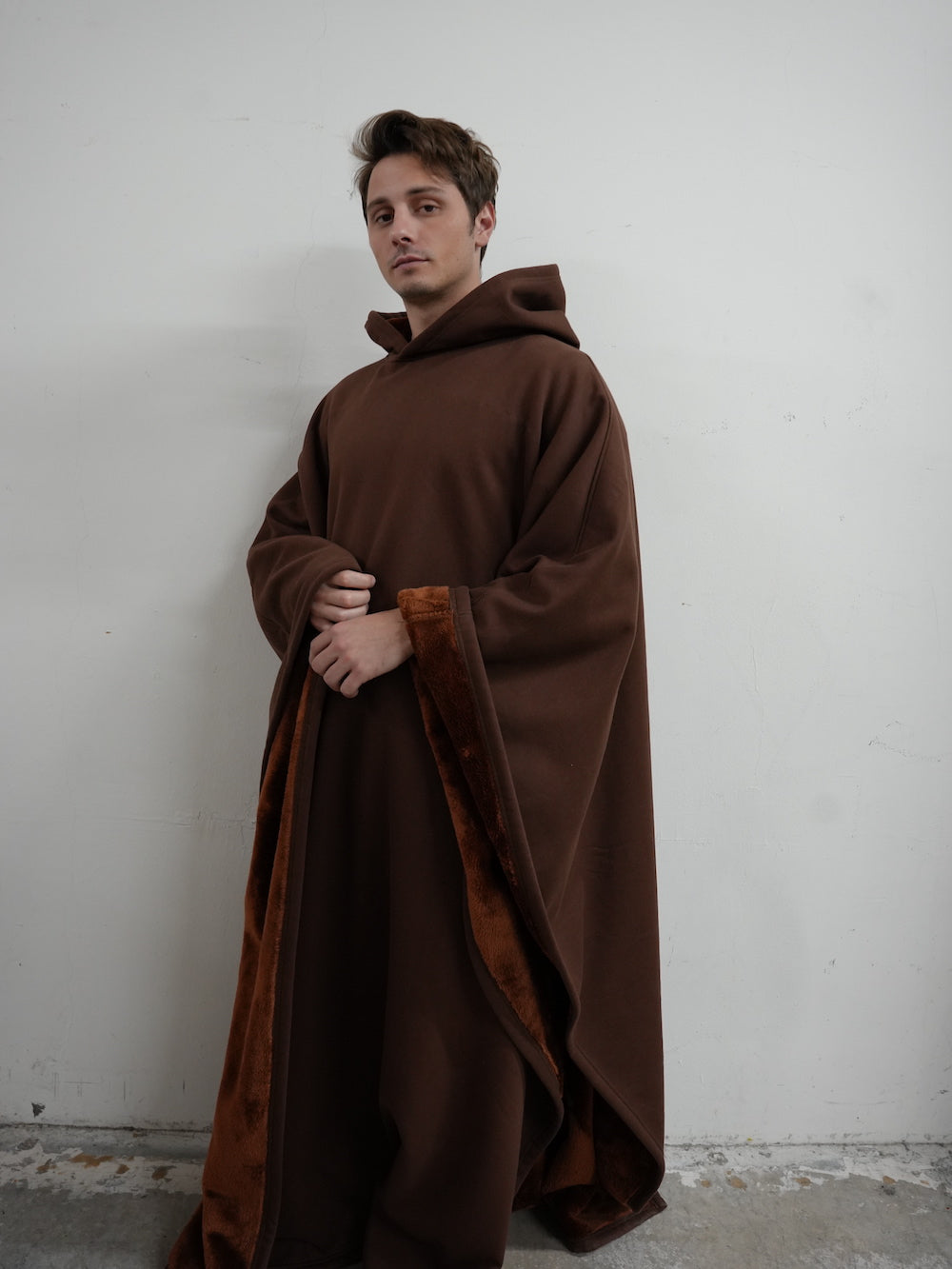 Luxe Fleece Poncho met Capuchon