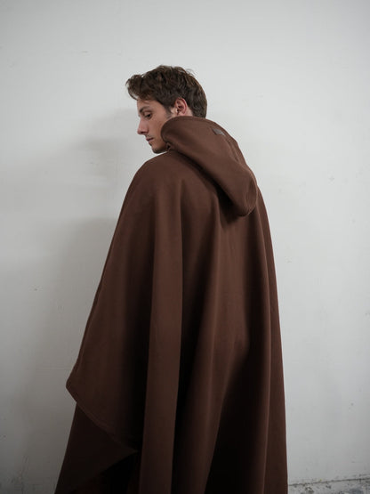 Luxe Fleece Poncho met Capuchon