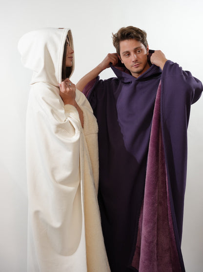 Luxe Fleece Poncho met Capuchon