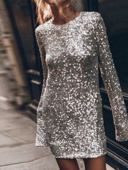 Pailletten jurk dames – open rug party dress