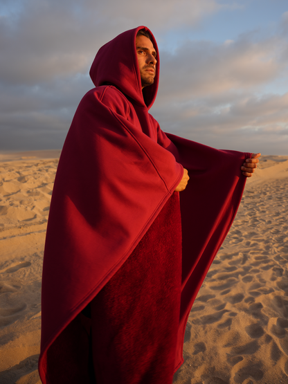 Luxe Fleece Poncho met Capuchon