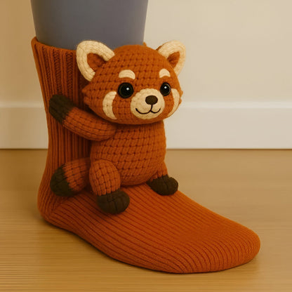 KnusStep Warme Dierensokken van Pluche – Antislip Huissokken met 3D Ontwerp
