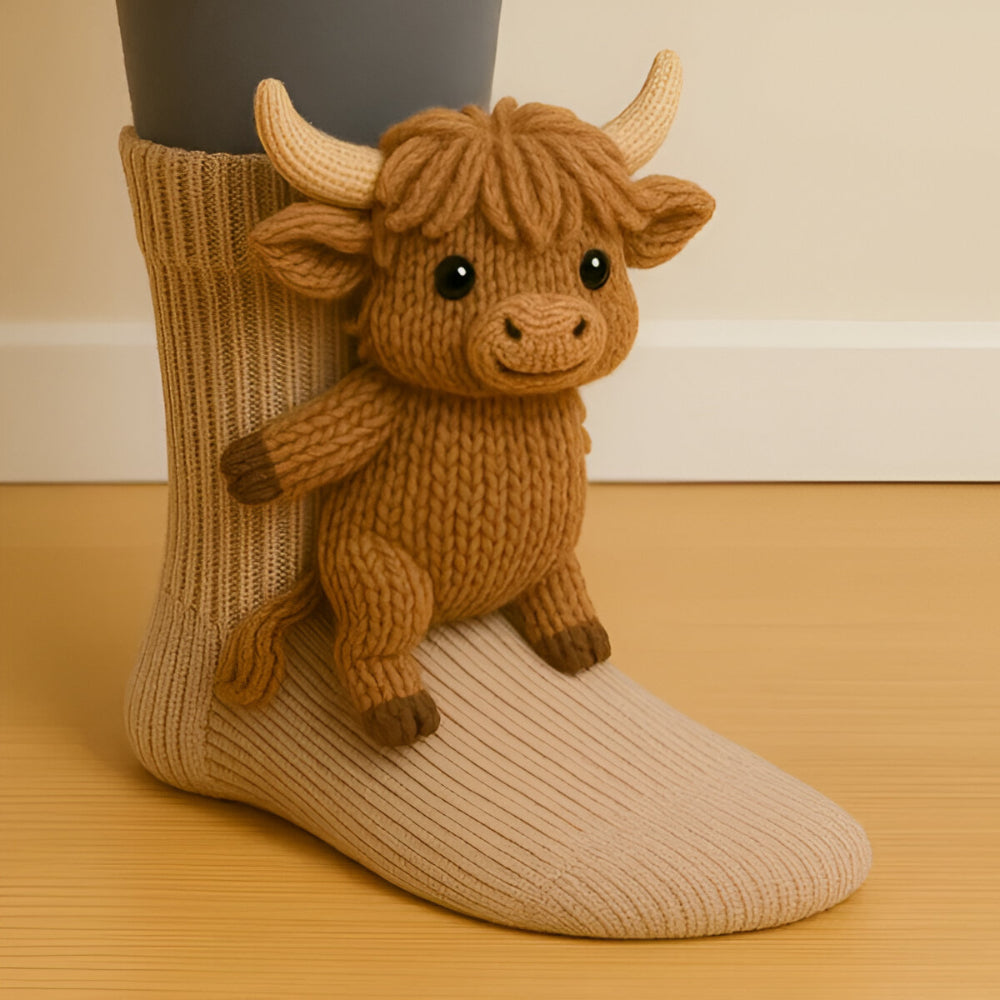 KnusStep Warme Dierensokken van Pluche – Antislip Huissokken met 3D Ontwerp