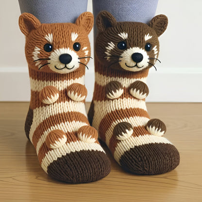 KnusStep Warme Dierensokken van Pluche – Antislip Huissokken met 3D Ontwerp