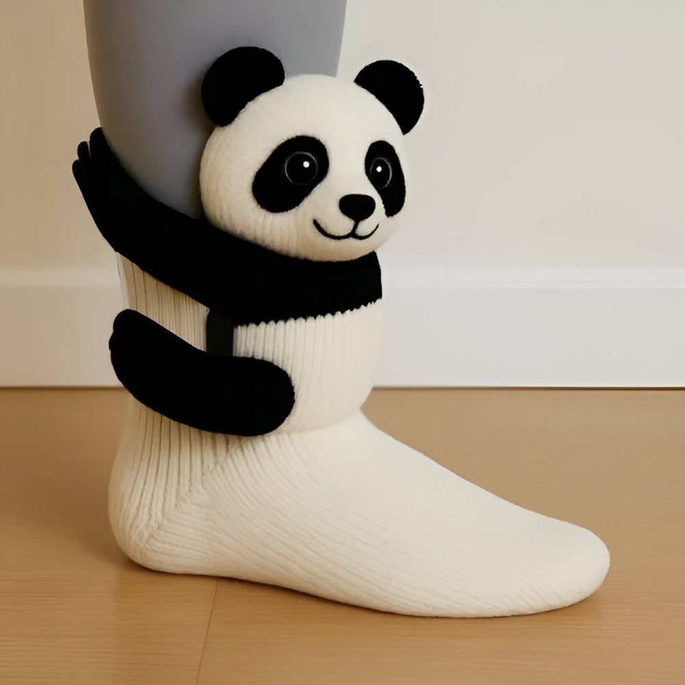 KnusStep Warme Dierensokken van Pluche – Antislip Huissokken met 3D Ontwerp