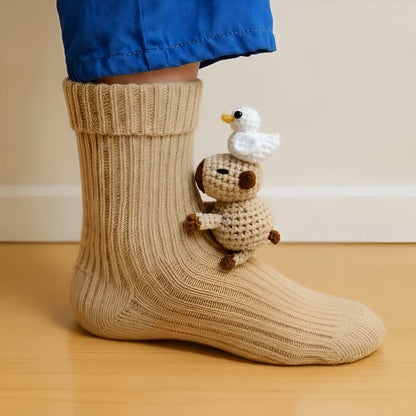 KnusStep Warme Dierensokken van Pluche – Antislip Huissokken met 3D Ontwerp