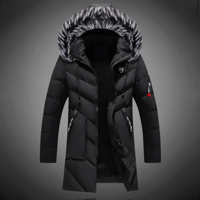 Heren Sherpa Gevoerde Lange Winterjas