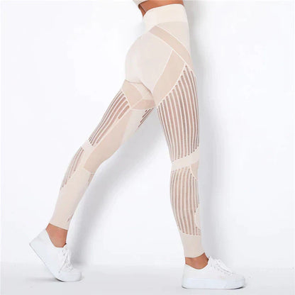 Dames anti-cellulite compressielegging, shapend en ventilerend, toont glad, strak design met hoge taille voor sport en casual