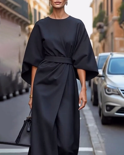 Elegante Midi-Jurk met Ceintuur