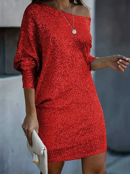 Dames Cocktailjurk met Pailletten| Elegante Feestjurk voor Avond & Bruiloft