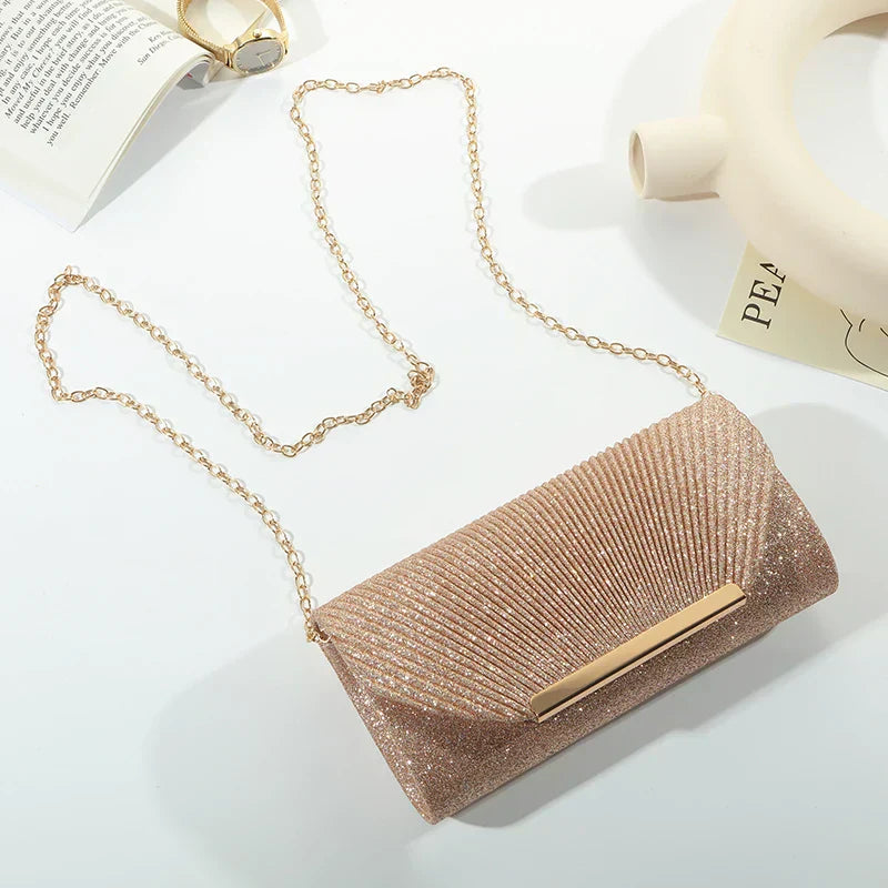 Celestia Clutch - Luxe Avondtas | Goud | Verwijderbare Band