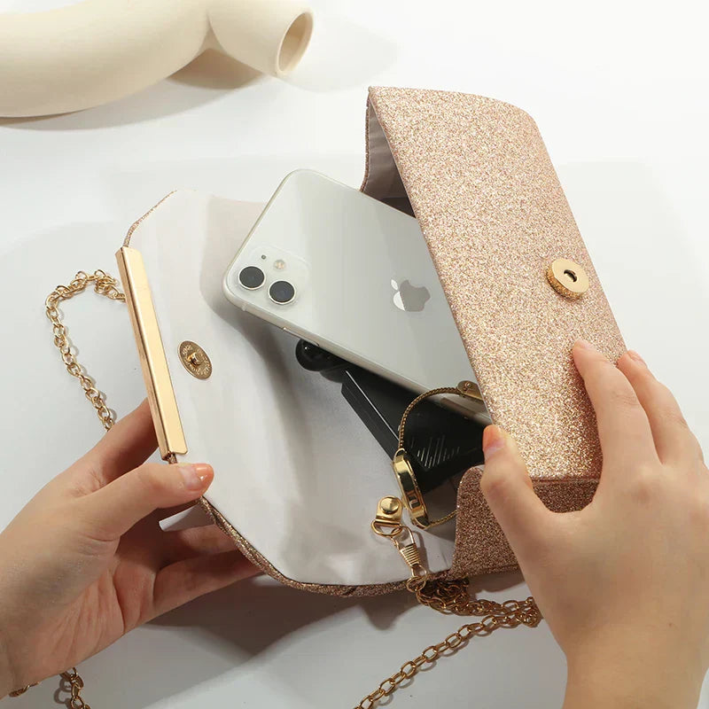 Celestia Clutch - Luxe Avondtas | Goud | Verwijderbare Band