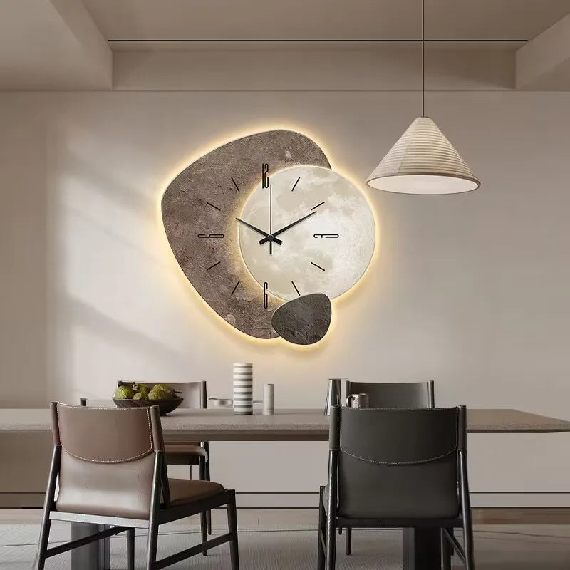 Scandinavische Luxueuze Wandklok | Modern Design & Verlichting