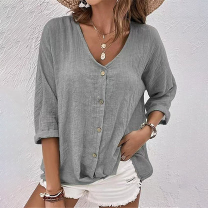 Dames T-shirt met V-hals